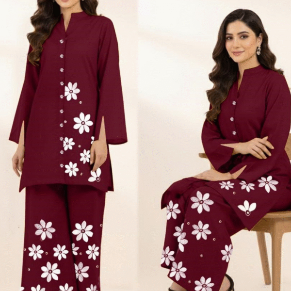 2 pc Embroided Dress